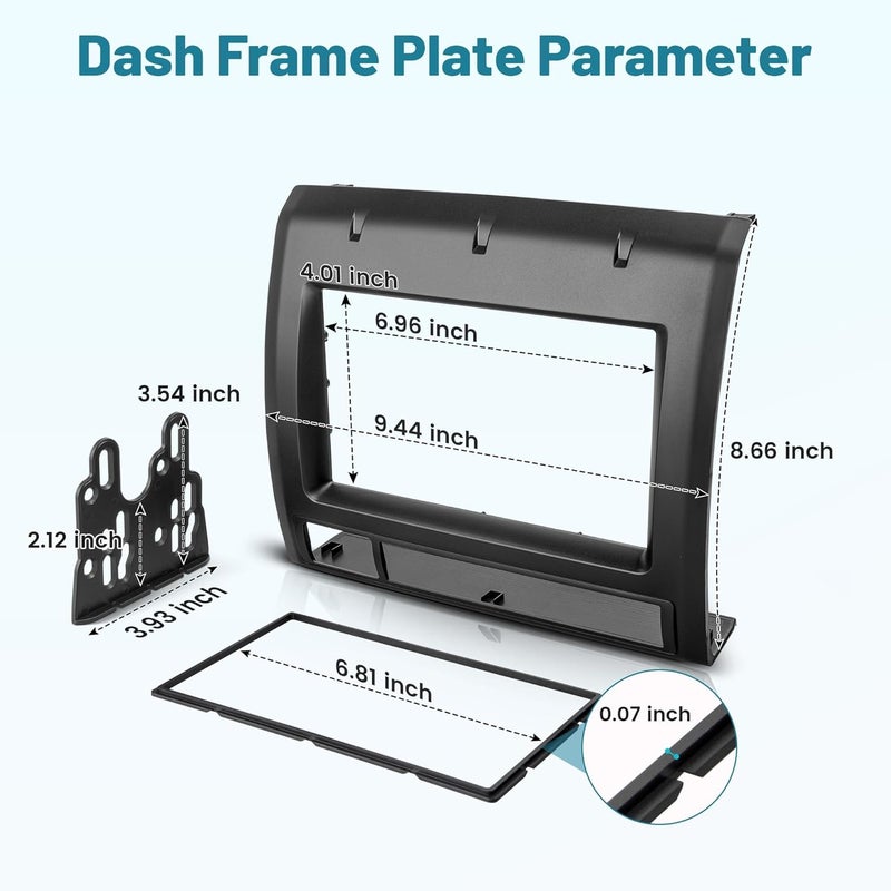 NuIth Double DIN Radio Installation Dash Kit Fits for 2005-2011 Toyota Tacoma, Aftermarket Radio Dash Stereo Mounting Installation Trim Bezel Bracket Kits - Image 3